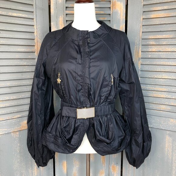 Moncler Gamme Rouge Belted Jacket Black Sz 2 US M